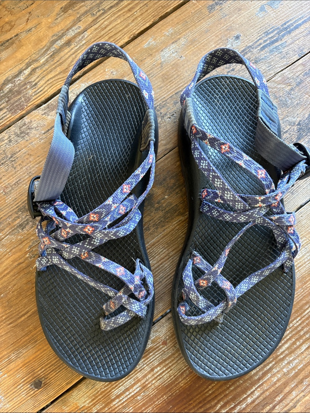 Chaco Women's ZX/2 Classic Sandals in the “Wink Blue” Aztec Pattern